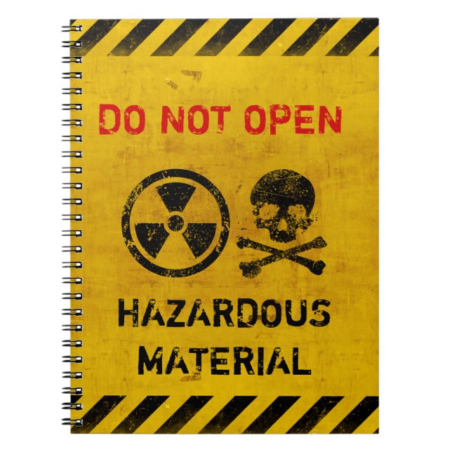 Customizable Radiation Area Warning Notebook (Front)