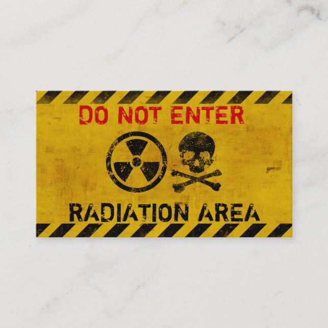 Customizable Radiation Hazard Sign Business Card (Front)