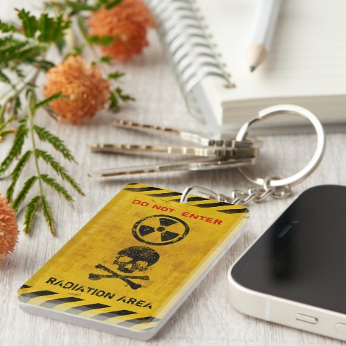 Customizable Radiation Hazard Sign Keychain