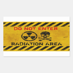 Customizable Radiation Hazard Sign Rectangular Sticker