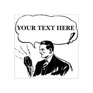 Customizable Radio Broadcaster Rubber Stamp