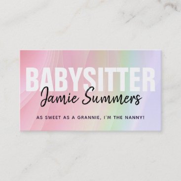 Customizable Rainbow Babysitter Business Cards