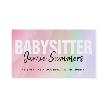 Customizable Rainbow Babysitter Business Cards Customizable Rainbow Babysitter Business Cards