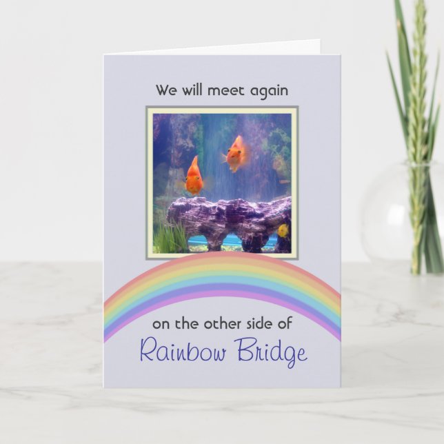 Customizable Rainbow Bridge Pet Memorial Card (Front)