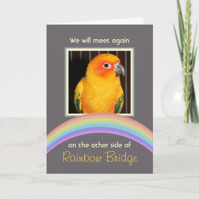 Customizable Rainbow Bridge Pet Memorial Card (Front)