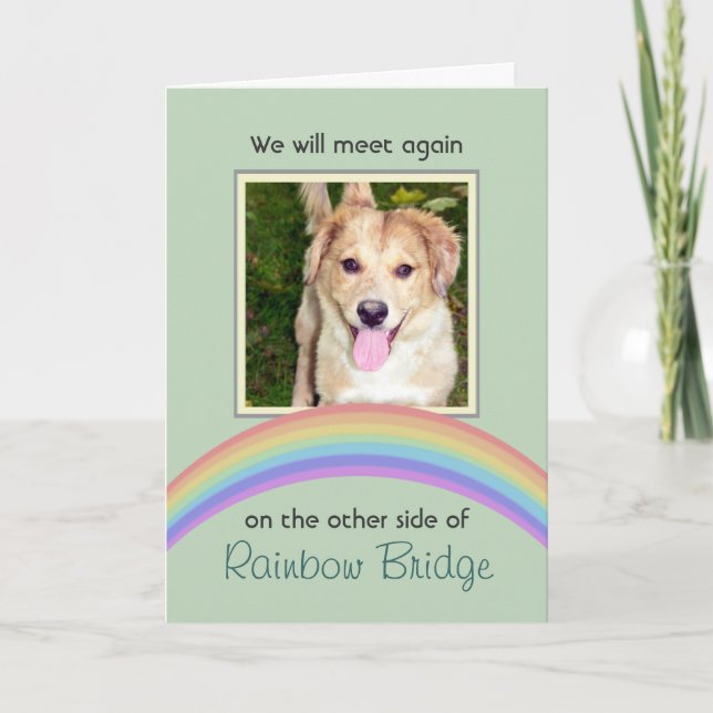 Customizable Rainbow Bridge Pet Memorial Card (Front)