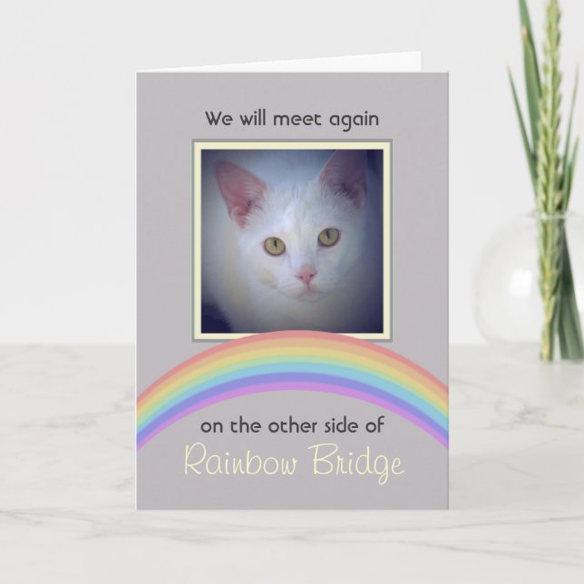Customizable Rainbow Bridge Pet Memorial Card (Front)