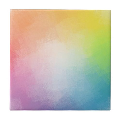 Customizable Rainbow Colors Abstract Elegant Ceramic Tile