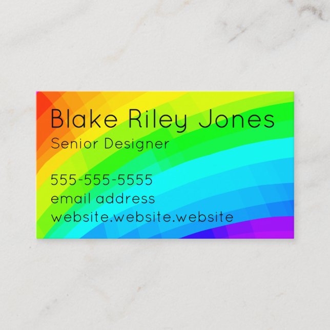 Customizable Rainbow Design Business Card (Front)