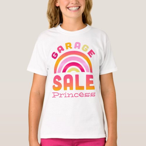 Customizable Rainbow Garage Sale Kids T_Shirt
