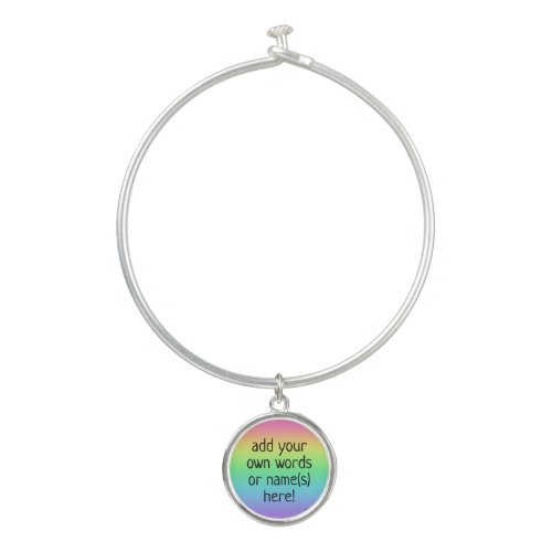Customizable Rainbow Gradient Bangle Bracelet
