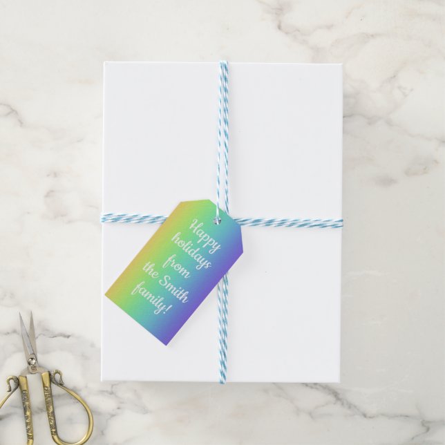 Customizable Rainbow Gradient Gift Tags (With Twine)