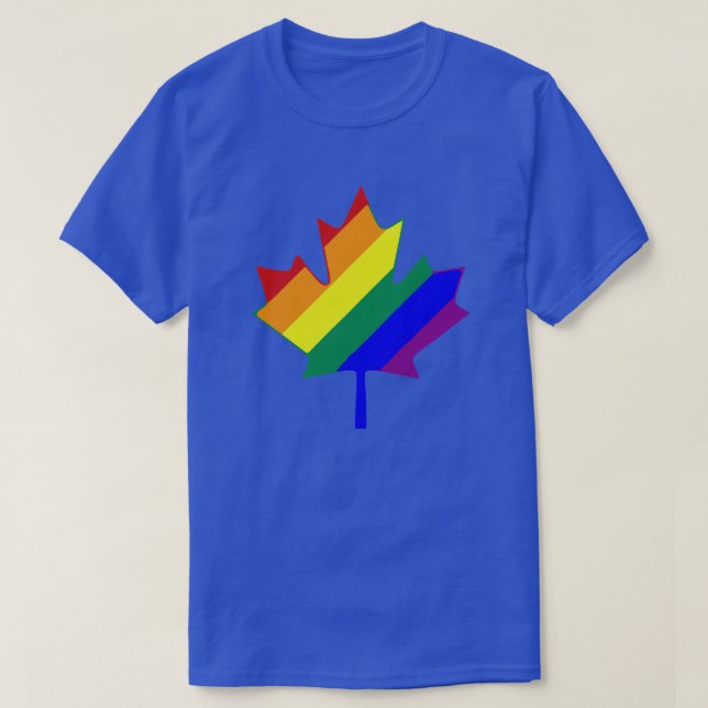 CUSTOMIZABLE RAINBOW MAPLE LEAF  T-Shirt (Design Front)