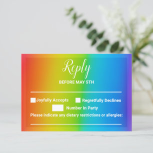 Customizable Rainbow Reply Cards