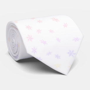 Customizable Rainbow Snowflakes Neck Tie