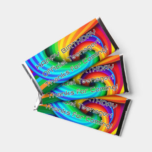 Customizable Rainbow Spiral Birthday Candy Wrapper Hershey Bar Favors