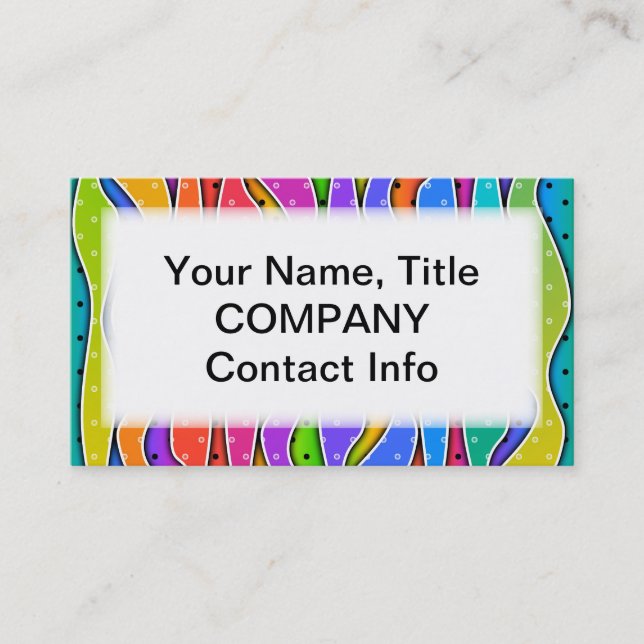 Customizable RAINBOW STRIPES BUSINESS CARDS (Front)