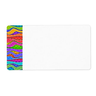 Customizable RAINBOW STRIPES LABEL (side)