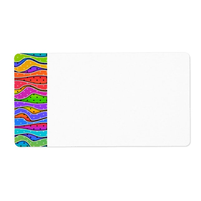 Customizable RAINBOW STRIPES LABEL (side) (Front)