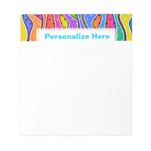 Customizable RAINBOW STRIPES NOTEPAD