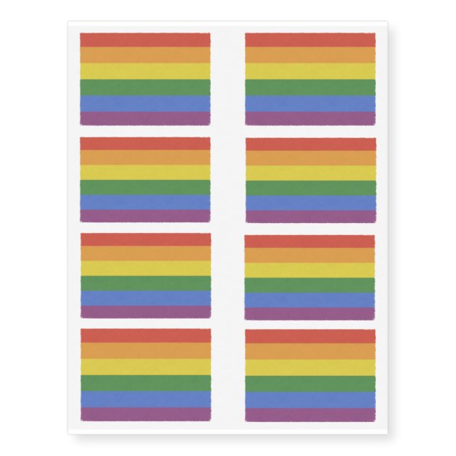 Customizable Rainbow Temporary Tattoos 8 sheet (Front)