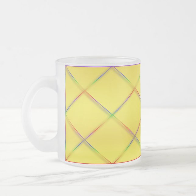 Customizable Rainbow Trellis Yellow Mug (Left)