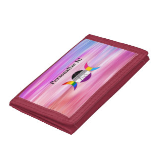 Customizable Rainbow Triple Moon Goddess Pentacle Tri-fold Wallet