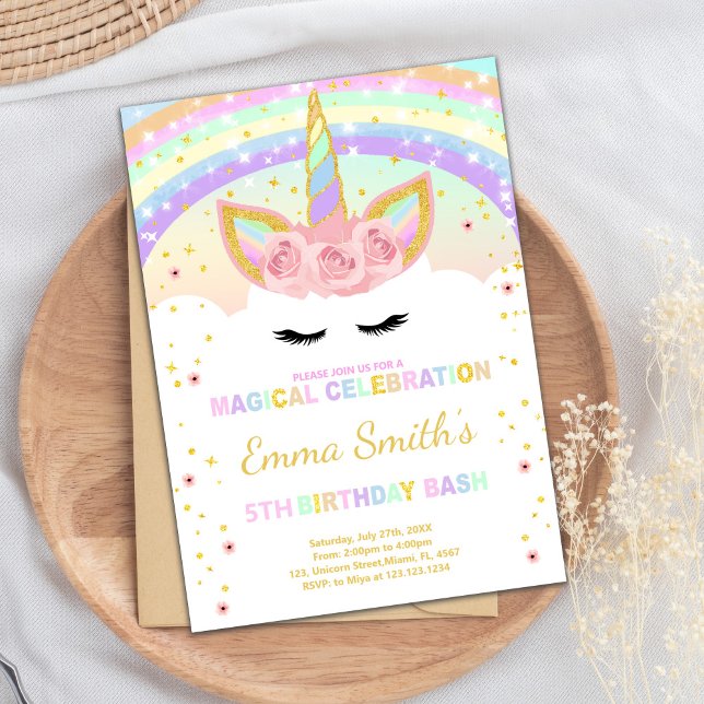 Customizable Rainbow Unicorn Postcards (Rainbow Unicorn post Cards)