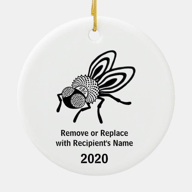 Customizable RBG Fly with Collar Ornament on Black (Back)