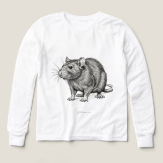 Customizable Realistic Mouse Sketch Boys Long Slee Tri-Blend Shirts