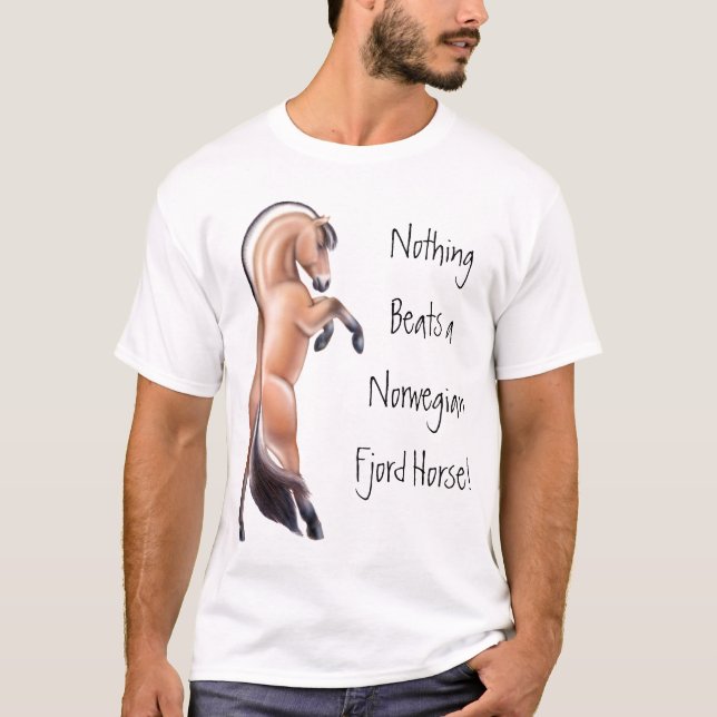 Customizable Rearing Norwegian Fjord Horse Shirt (Front)