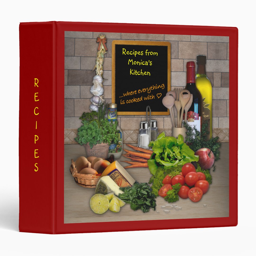 Customizable Recipes Binder Zazzle