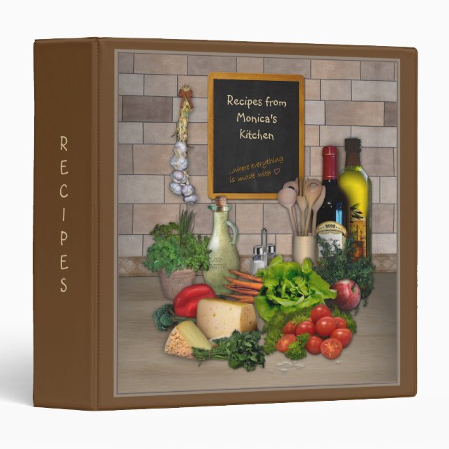 (Customizable) Recipes Binder with your Name (Front/Spine)