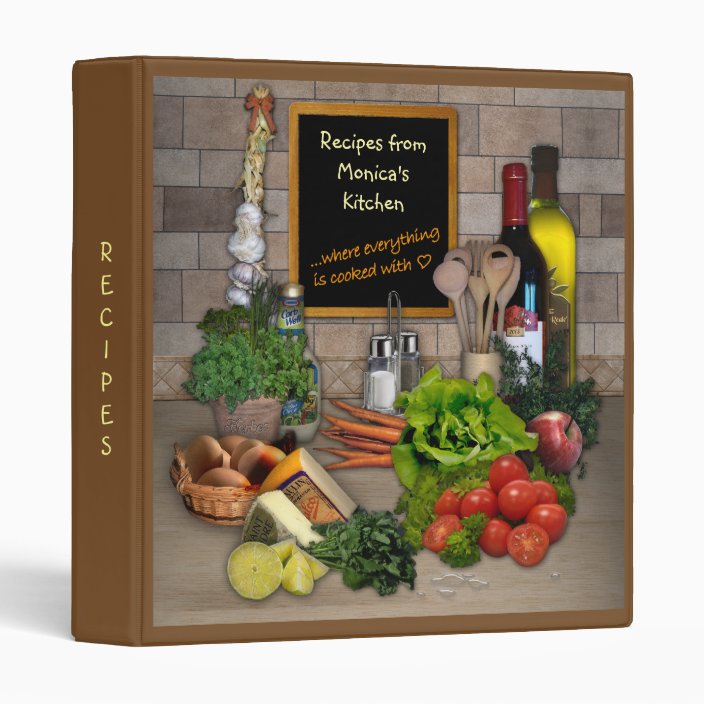 (Customizable) Recipes Binder with your Name | Zazzle