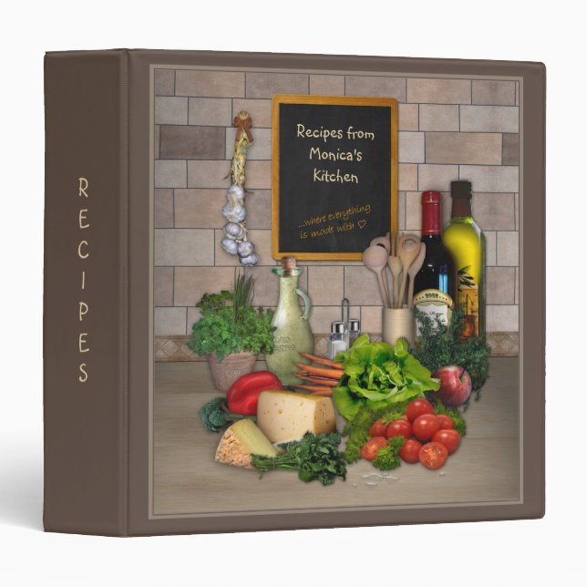 (Customizable) Recipes Binder with your Name (Front/Spine)