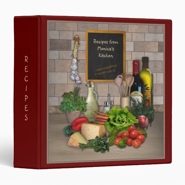 (Customizable) Recipes Binder with your Name (Front/Spine)
