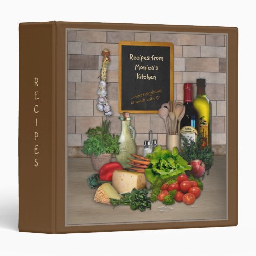 Customizable Recipes Binder with your Name