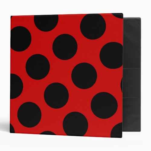 Customizable Red and Black Polka Binder