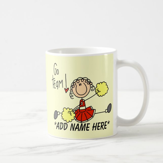 Customizable Red and Gold Cheerleader Mug (Right)