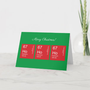 Customizable Red and Green Ho Ho Ho Periodic Table Card