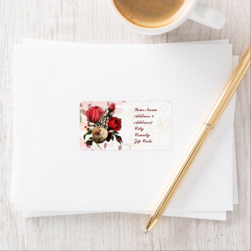 Customizable Red and Pink Roses Label