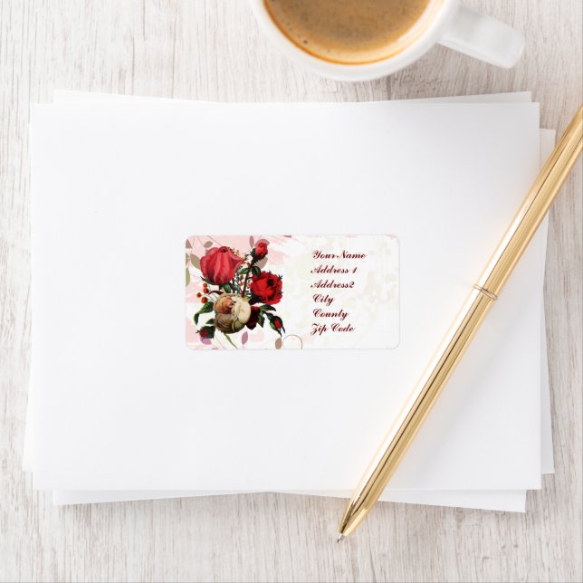 Customizable Red and Pink Roses Label (Insitu)