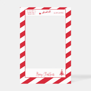Customizable Red And White Merry Christmas Holiday Selfie Frame