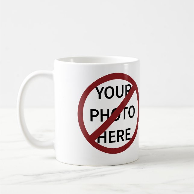 Customizable Red Ban Circle No Symbol Coffee Mug (Left)