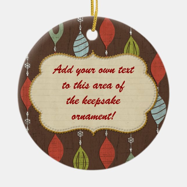 Customizable Red Bird Keepsake  Ornament (Front)