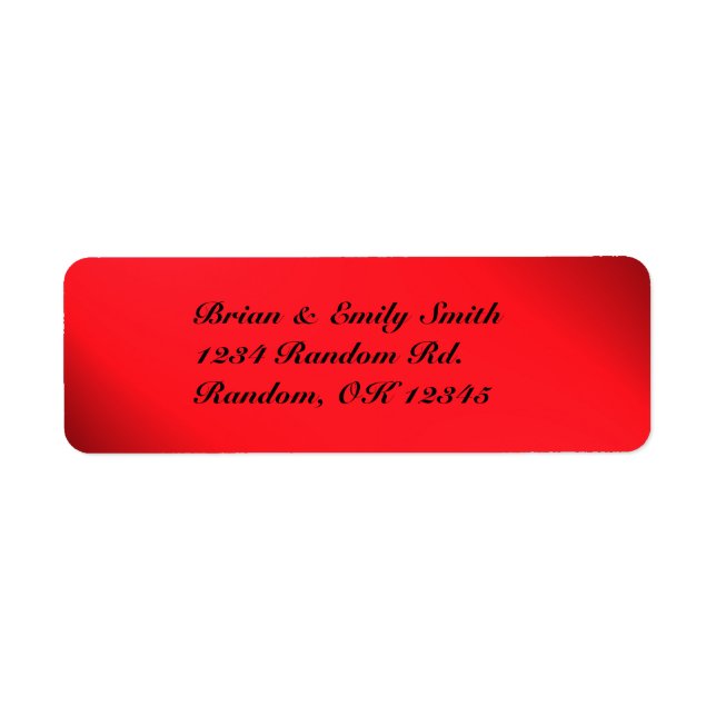 Customizable red black bold return address labels (Front)
