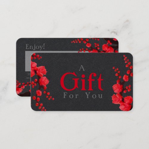 Customizable Red Cherry Blossom Gift Card