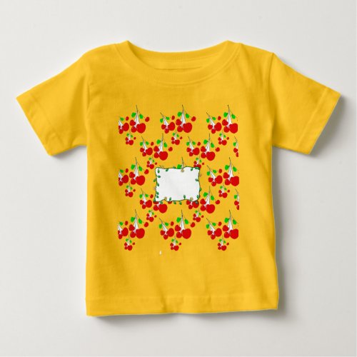 Customizable red cherry pattern accessories LeahG Baby T_Shirt