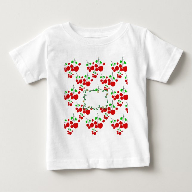 Customizable red cherry pattern accessories LeahG Baby T-Shirt (Front)