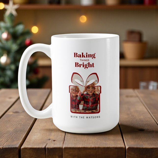 Customizable Red Christmas Photo Mug (Creator Uploaded)